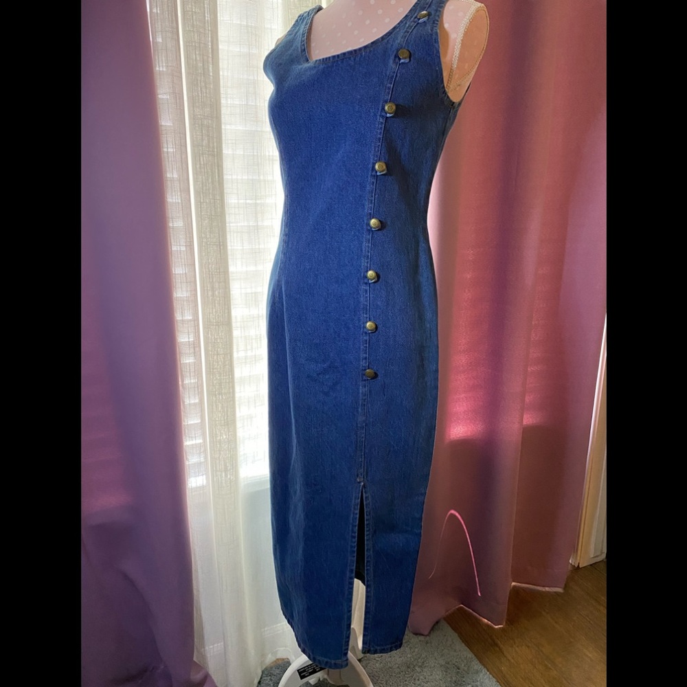 90’s Denim Jean Dress/Rockabilly Silhouette